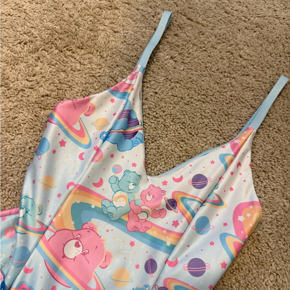 CARE BEARS STRAPPY MINI DRESS SIZE SMALL NWOT TEAL BLUE PINK PURPLES BLACKMILK - Picture 7 of 7